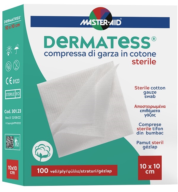 GARZA IDROFILA DERMATESS COTONE 10X10 100 VELI - Farmafamily.it