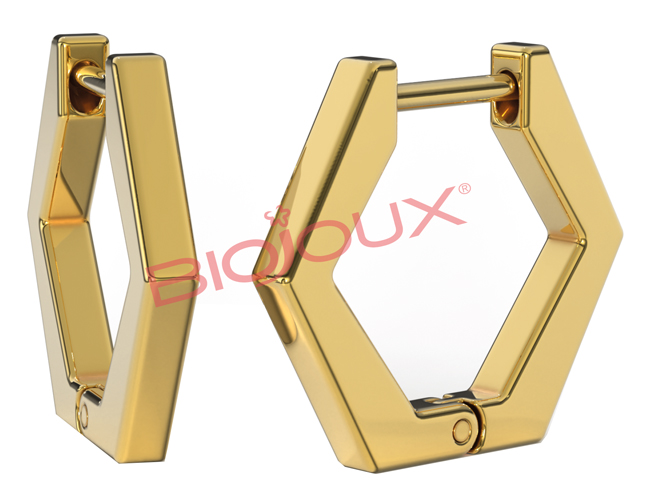 BJT319 ORECCHINO SOLEDAD GOLDEN 17MM STEEL GOLD PLATED - Farmafamily.it