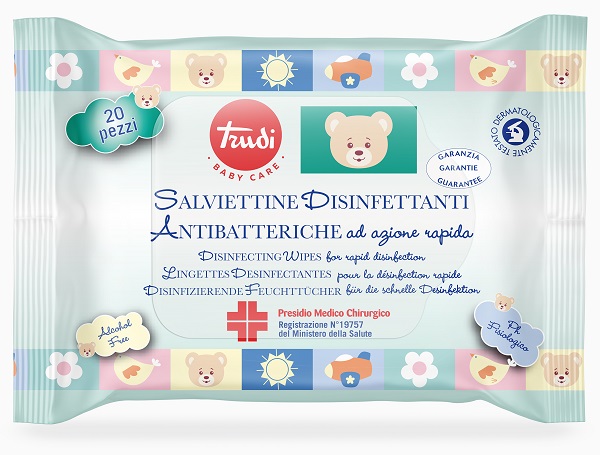 TRUDI BABY CARE SALVIETTINE DISINFETTANTI PMC 20 PEZZI - Farmafamily.it