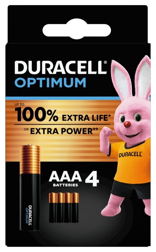DURACELL OPTIMUM AAA B4 4 PILE BLISTER - Farmafamily.it