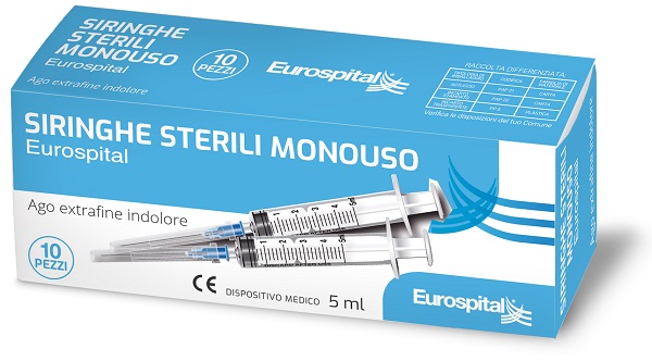 SIRINGA MONOUSO EUROSPITAL STERILE CAPACITA' 5 ML 10 PEZZI - Farmafamily.it