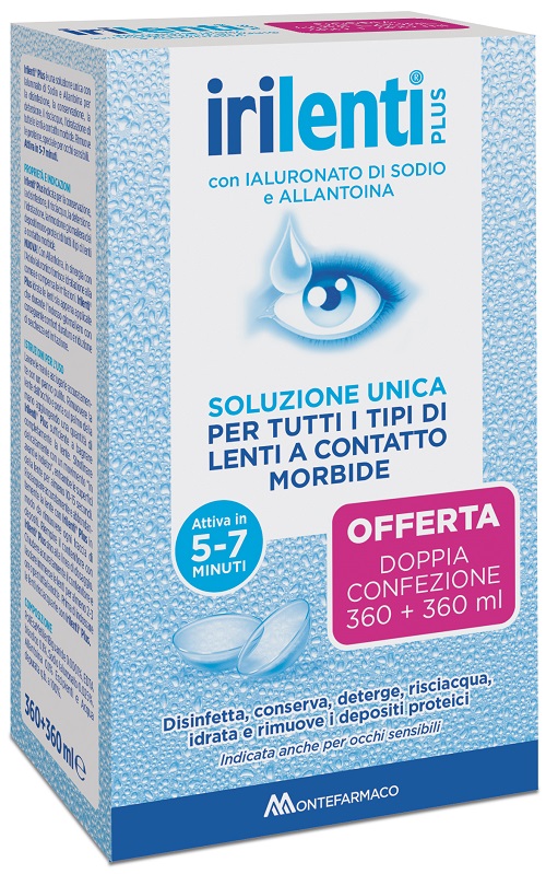 SOLUZIONE UNICA PER LENTI A CONTATTO IRILENTI 2 PEZZI DA 360 ML - Farmafamily.it