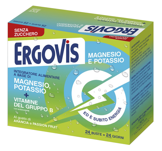 ERGOVIS MG+K VITAMINE B SENZA ZUCCHERO 24 BUSTINE - Farmafamily.it