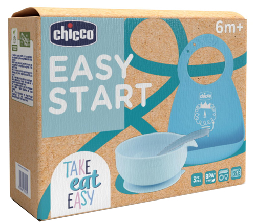 CH SET PAPPA SILICONE 6M+ AZZURRO - Farmafamily.it