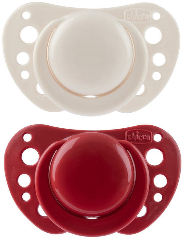 CHICCO SUCCHIETTI AIR ROSSO SILICONE 6-16 MESI 2 PEZZI - Farmafamily.it