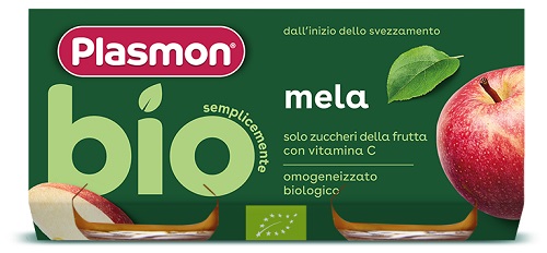 PLASMON OMOGENEIZZATO BIO MELA 2 VASETTI X 80 G - Farmafamily.it
