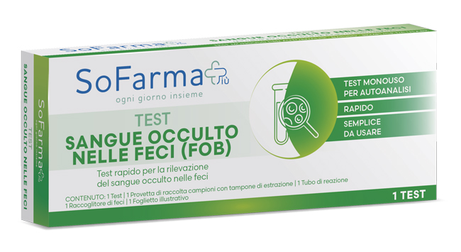 TEST AUTODIAGNOSTICO RAPIDO SOFARMAPIU' PER LA RILEVAZIONE DEL SANGUE OCCULTO NELLE FECI - Farmafamily.it