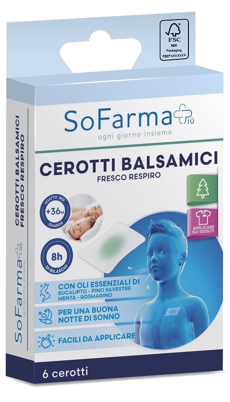 CEROTTO BALSAMICO FRESCO RESPIRO SOFARMAPIU' 6 PEZZI - Farmafamily.it