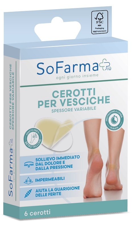 CEROTTO VESCICA RETROTALLONE OVALE 44X66 MM SOFARMAPIU' 6 EPZZI - Farmafamily.it