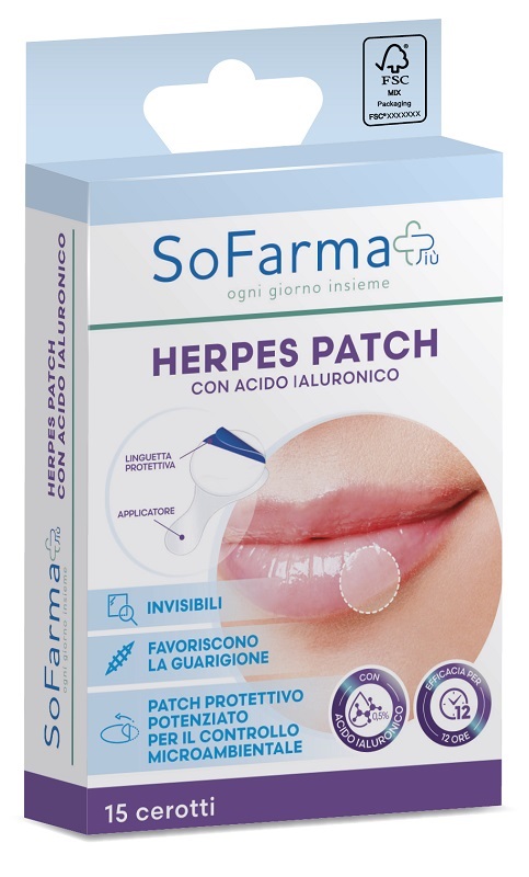 CEROTTO HERPES PATCH CON ACIDO IALURONICO SOFARMAPIU' 15 PEZZI - Farmafamily.it