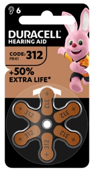 DURACELL EASY TAB 312 MARRONE BATTERIA PER APPARECCHIO ACUSTICO 6 PEZZI - Farmafamily.it
