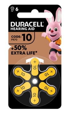 DURACELL EASY TAB 10 GIALLO BATTERIA PER APPARECCHIO ACUSTICO 6 PEZZI - Farmafamily.it