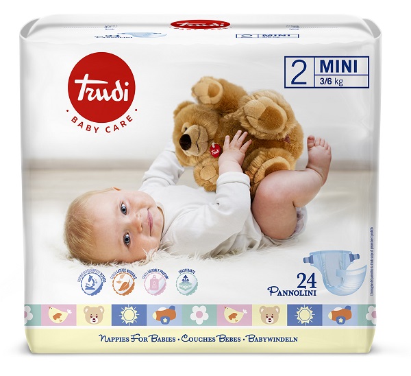 TRUDI BABY CARE PANNOLINI MINI 3/6 KG 24 PEZZI - Farmafamily.it