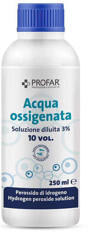 PROFAR ACQUA OSSIGENATA SOLUZIONE DILUITA 3% 10 VOLUMI 250 ML - Farmafamily.it