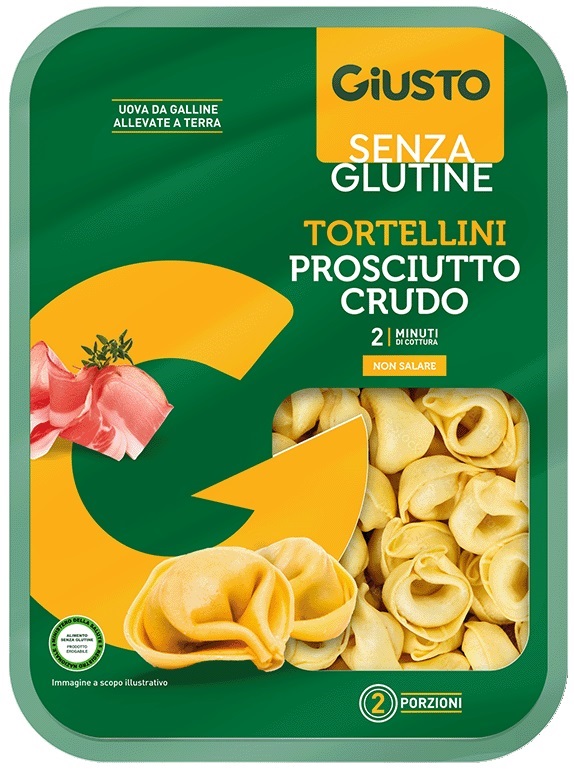 GIUSTO SENZA GLUTINE TORTELLINI PROSCIUTTO CRUDO 250 G - Farmafamily.it