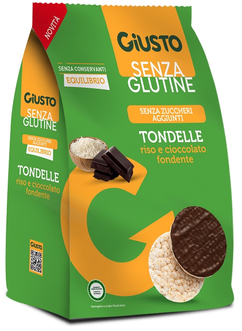 GIUSTO SENZA GLUTINE TONDELLE CIOCCOLATO FONDENTE NEW 60 G - Farmafamily.it