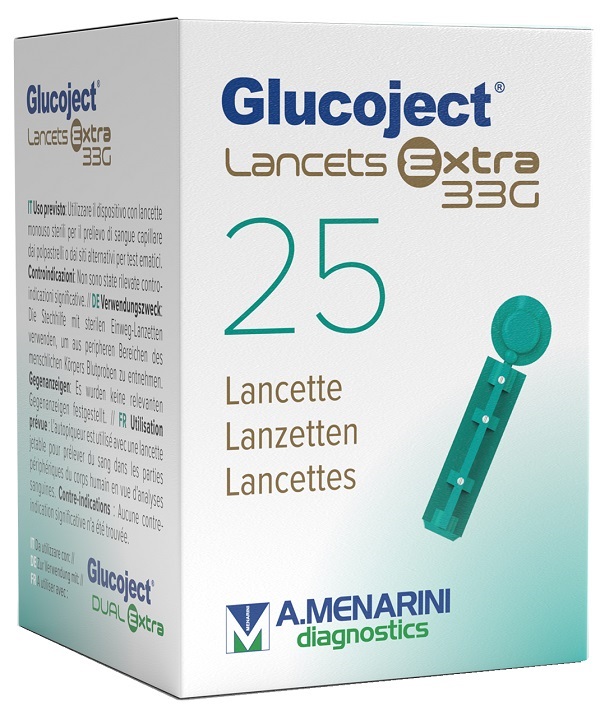 LANCETTA PUNGIDITO GLUCOJET EXTRA GAUGE 33 25 PEZZI - Farmafamily.it