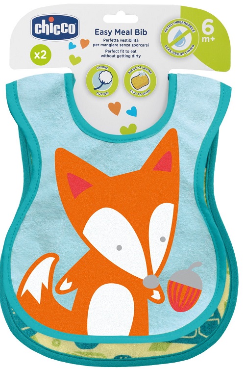 CHICCO BAVAGLINE 6M+ NEUTRE 2 PEZZI - Farmafamily.it