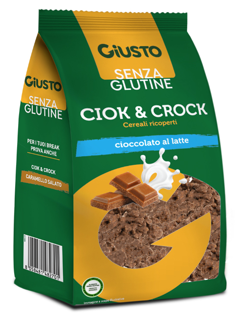 GIUSTO SENZA GLUTINE CIOK&CROCK CEREALI RICOPERTI DI CIOCCOLATO AL LATTE 125 G - Farmafamily.it