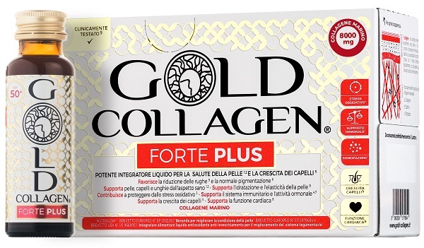 GOLD COLLAGEN FORTE PLUS 10 FLACONCINI DA 50 ML 8G COLLAGENE - Farmafamily.it