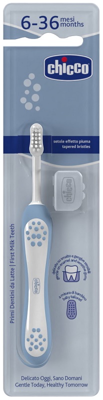 CHICCO SPAZZOLINO 6 MESI+ AZZURRO - Farmafamily.it