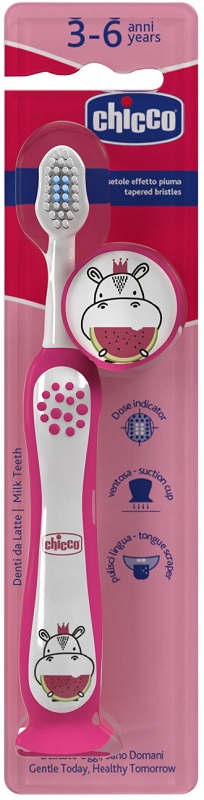 CHICCO SPAZZOLINO 3-6 YEARS ROSA - Farmafamily.it