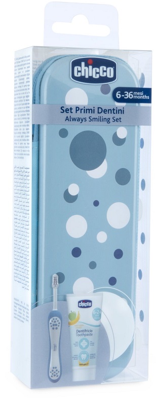 CHICCO SET DENTALE 6 MESI+ AZZURRO - Farmafamily.it