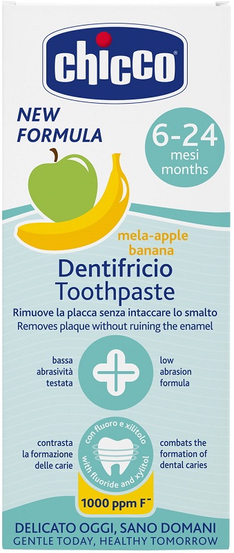CHICCO DENTIFRICIO 6 MESI+ MELABANANA CON FLUORO 50 ML - Farmafamily.it