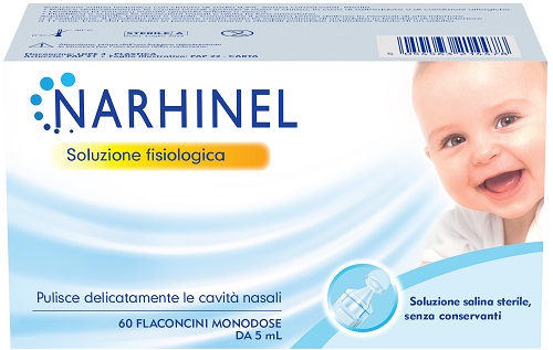 SOLUZIONE FISIOLOGICA PER ASPIRATORE NASALE NARHINEL 60 FLACONCINI DA 5 ML - Farmafamily.it
