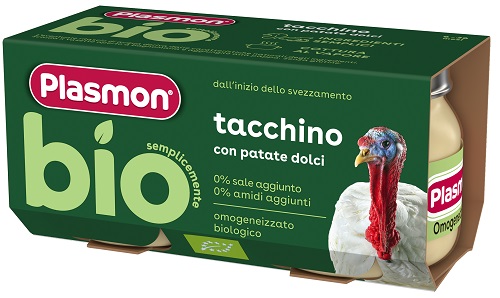PLASMON BIO OMOGENEIZZATO TACCHINO CON PATATE DOLCI 2 PEZZI - Farmafamily.it
