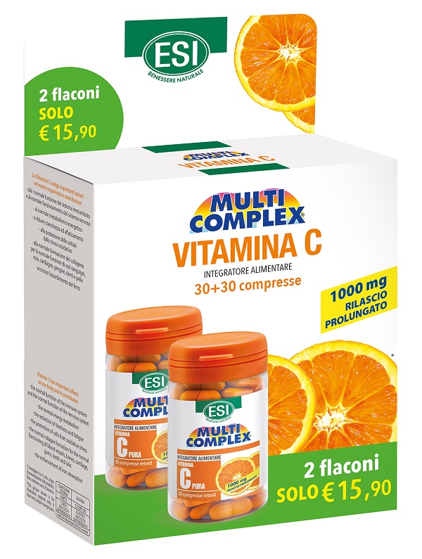 ESI VITAMINA C 1000MG RILASCIO PROLUNGATO 30+30 COMPRESSE SENZA GLUTINE - Farmafamily.it