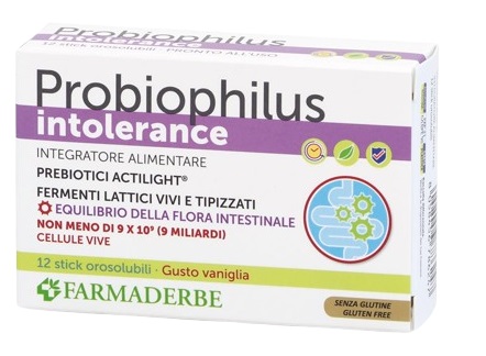 PROBIOPHILUS INTOLLERANCE 12 STICK PACK - Farmafamily.it