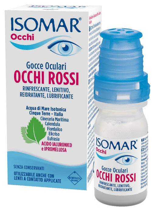 ISOMAR OCCHI ROSSI GOCCE OCULARI ACIDO IALURONICO 0,20% 10 ML - Farmafamily.it