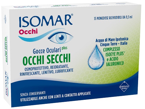 ISOMAR OCCHI SECCHI PLUS GOCCE OCULARI ACIDO IALURONICO 0,20% 15 FLACONCINI - Farmafamily.it
