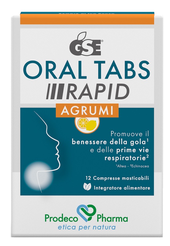 GSE ORAL TABS RAPID AGRUMI 12 COMPRESSE MASTICABILI - Farmafamily.it