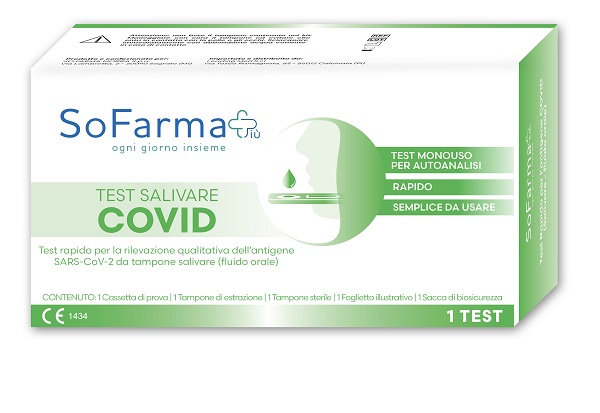 TEST ANTIGENICO RAPIDO COVID-19 SALIVARE AUTODIAGNOSTICO DETERMINAZIONE QUALITATIVA ANTIGENI SARS-COV-2 IN CAMPIONI SALIVARI MEDIANTE IMMUNOCROMATOGRAFIA SOFARMAPIU' - Farmafamily.it