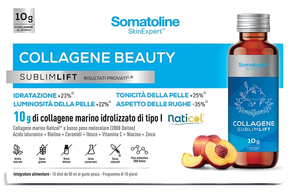 SOMATOLINE COLLAGENE BEAUTY SUBLIMLIFT 10 SHOT 50 ML GUSTO PESCA SENZA GLUTINE SENZA LATTOSIO CON EDULCORANTI - Farmafamily.it