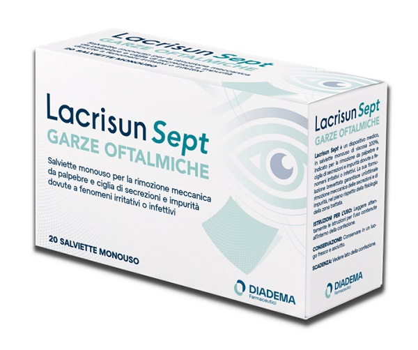 LACRISUN SEPT GARZE OFTALMICHE 20 SALVIETTE MONOUSO - Farmafamily.it